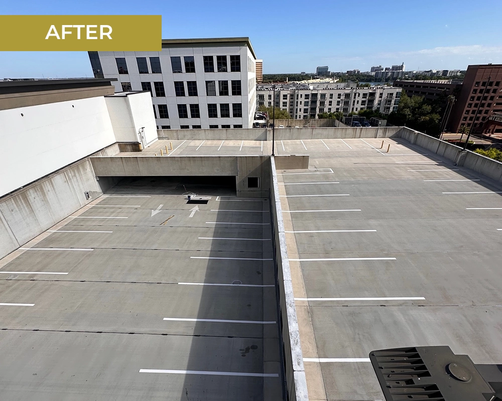 Clean parking space thanks to expert commercial pressure washing by DCPLM in Orlando, FL
